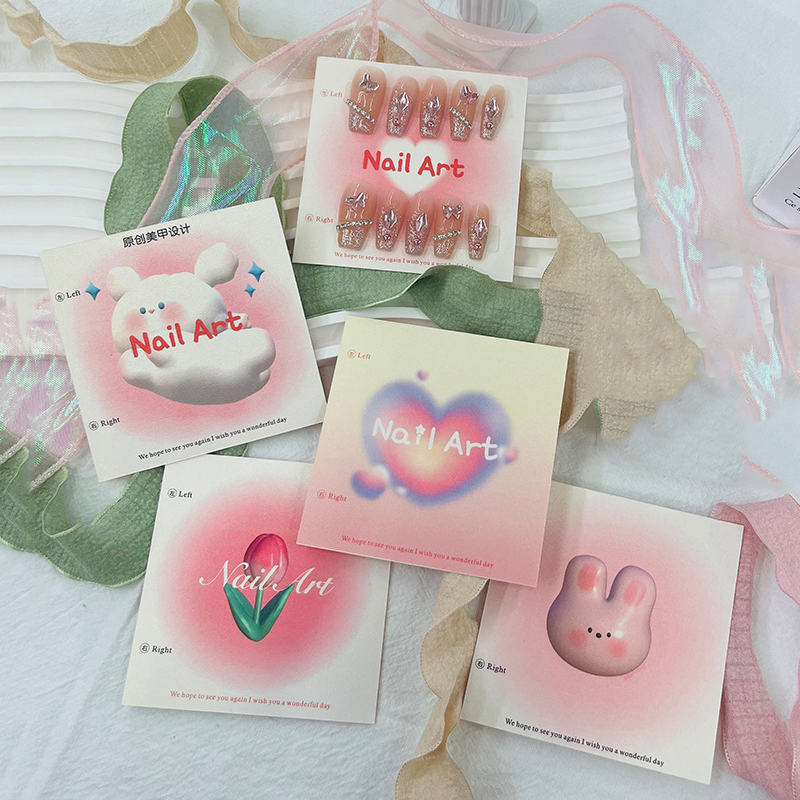 Nail Art Quotes - 50Pcs 6.5x6.5cm 8x8cm Press On Nail