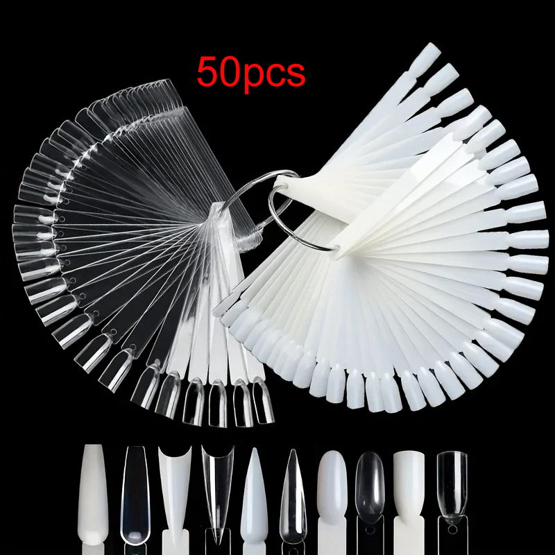 Nail Art Sch - 50 Nail Sample Sticks with Rings,