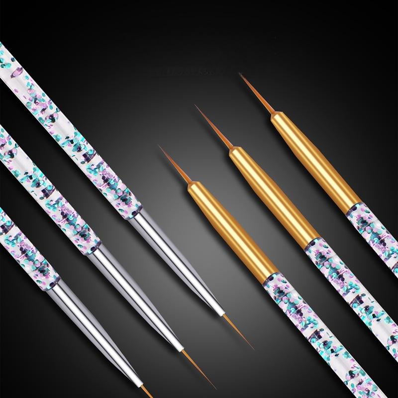 Nail Art Brush Set - 3PCS/Set Transparent Flow Sand Nail Art