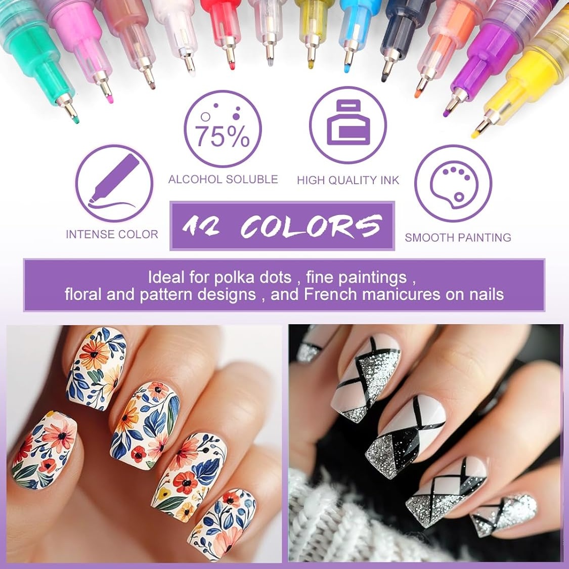 12-Color Nail Art Pen Set, Nai - Nail Art Brush Set recension och pris