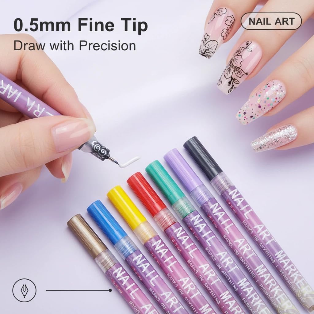 12-Color Nail Art Pen Set, Nai - Nail Art Brush Set recension och pris
