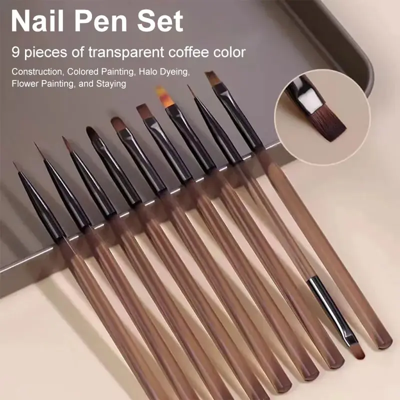 9Pcs Multi Head Nail Art Brush - Nail Art Brush Set recension och pris