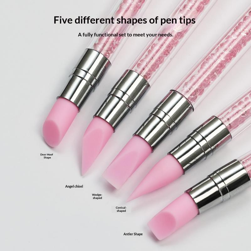 5Pcs/Set 15cm Pink Dual Ended  - Nail Art Brush Set recension och pris