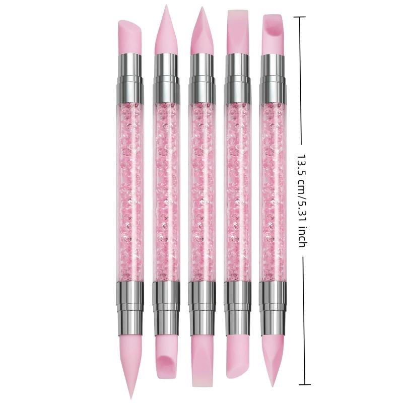 5Pcs/Set 15cm Pink Dual Ended  - Nail Art Brush Set recension och pris