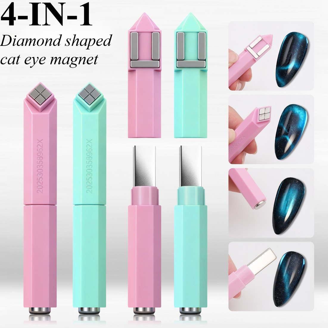 4-in-1 Diamond Shape Nail Magn - Nail Gel Polish Set recension och pris