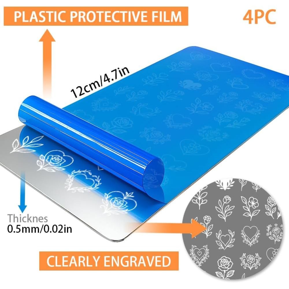 4pcs Heart Nail Stamping Plate - Nail Art Love recension och pris
