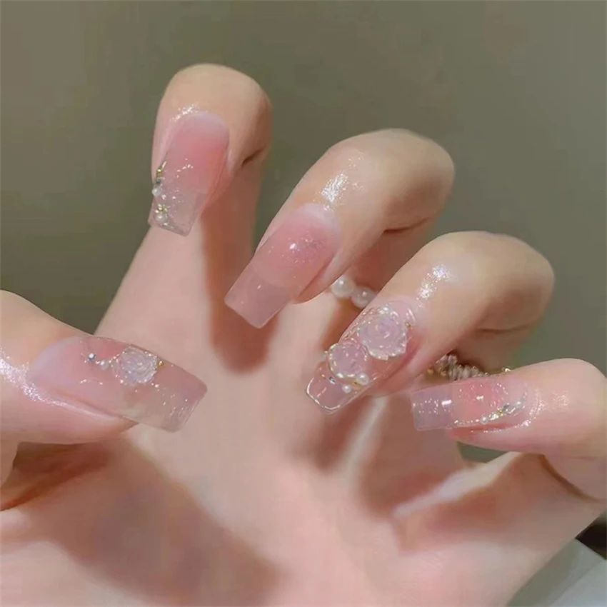 24Pcs/Set Fake Nails Art Bow P - Nail Art Love recension och pris